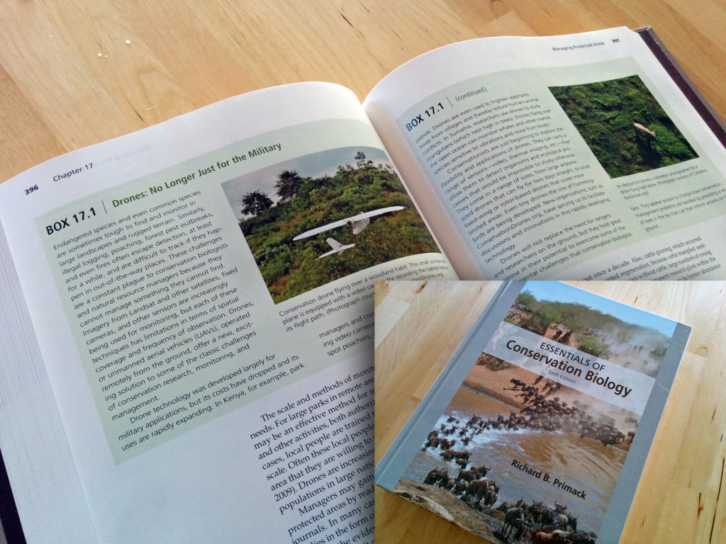 Conservation Drones featured in Conservation Biology Textbook